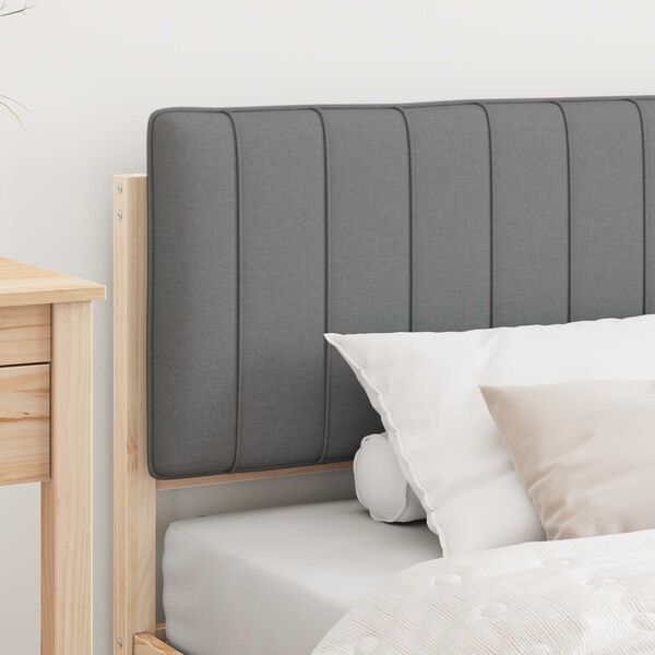 vidaXL Lovo rėmas su apmu&scaron;tu galvūgaliu &Scaron;viesiai pilka 90 x 190 cm