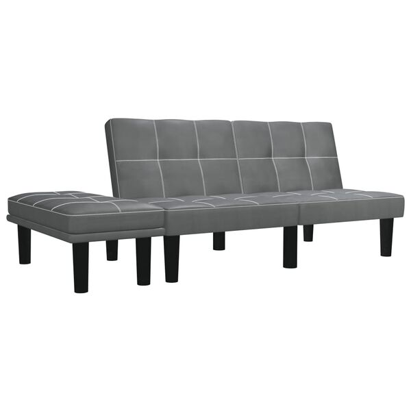 vidaXL Dvivietė sofa, pilkos spalvos, dirbtinė oda