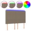 vidaXL Galvūgalis su LED, taupe spalvos, 144x5x118/128cm, audinys