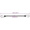 vidaXL Bungee virvelės su juostelėmis ir kabliukais, 25vnt., 46cm