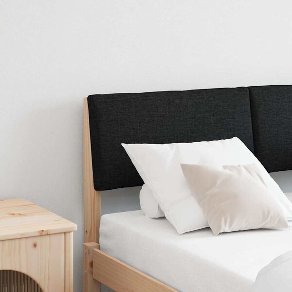 vidaXL Apmu&scaron;ta lovos galvūgalis Juoda 120 cm Kietos pu&scaron;ies mediena