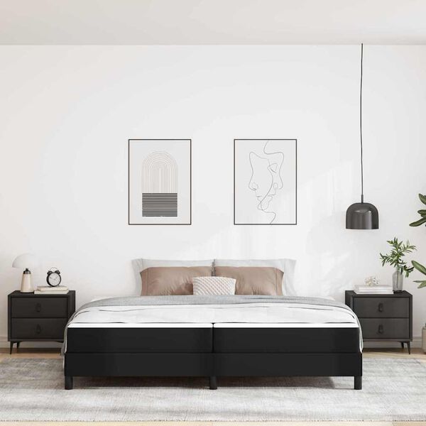 vidaXL Lovos rėmas su čiužiniu Juoda 200 x 200 cm audinys