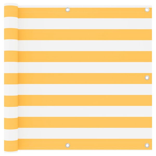 vidaXL Balkono pertvara, balta ir geltona, 90x400cm, oksfordo audinys