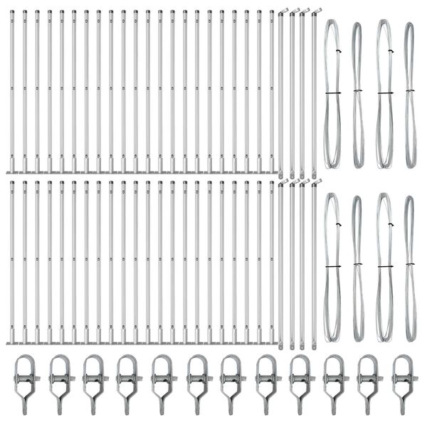 vidaXL Tvorelės stulpas Kita 52 pcs Pilka 3,2 x 3,2 x 90 cm Plienas