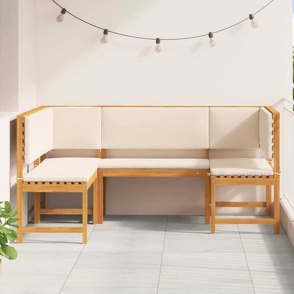 vidaXL Sodo suolelių komplektas 3 pcs Ruda Kietos akacijos mediena