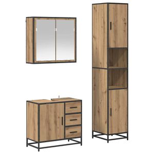 vidaXL Vonios baldų rinkinys 3 vnt. Amatininkų ąžuolas 65 x 33 x 60 cm