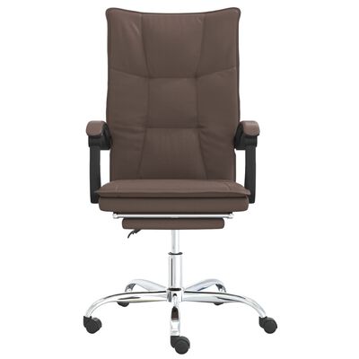 vidaXL Atlošiama biuro kėdė, rudos spalvos, dirbtinė oda
