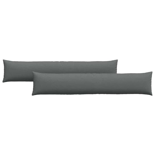 vidaXL Sofa Pagalvės 2 pcs Tamsiai pilka 200 x 40 cm audinys