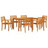 vidaXL Sodo valgomojo komplektas 7 pcs Ruda Kietos akacijos mediena