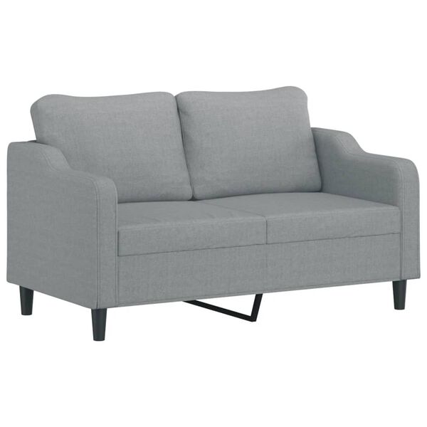 vidaXL Dvivietė sofa, &scaron;viesiai pilkos spalvos, 140cm, audinys
