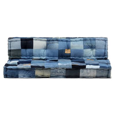 vidaXL Pagalvių sofai iš palečių rinkinys, 2 dalių, mėlynos spalvos