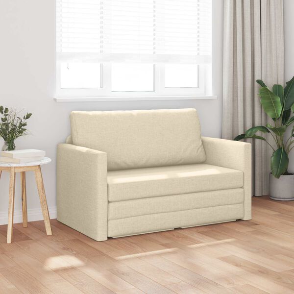 vidaXL Sofa lova 110cm Kreminė audinys