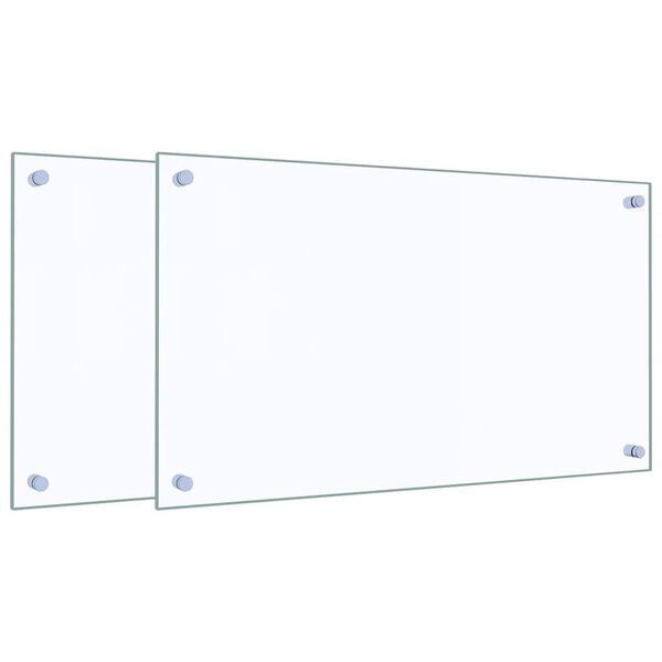 vidaXL Virtuvės sienelės, 2vnt., skaidrios, 70x40cm, grūdintas stiklas