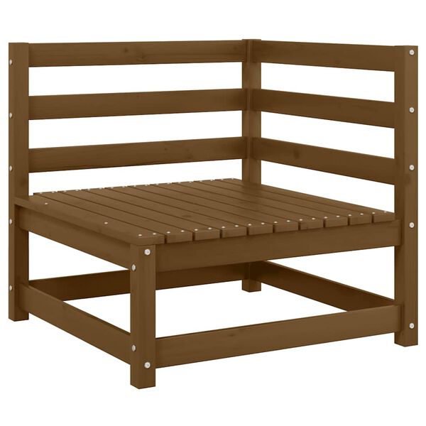 vidaXL Kampinė sodo sofos dalis, medaus ruda, pušies medienos masyvas