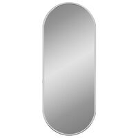vidaXL Sieninis veidrodis, sidabrinės spalvos, 50x12cm, ovalo formos