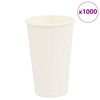 vidaXL Popieriniai kavos puodeliai, 1000vnt., 16oz, 400ml, baltas