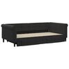 vidaXL Lova su i&scaron;traukiama dalimi/stalčiais, juoda, 100x200cm, aksomas