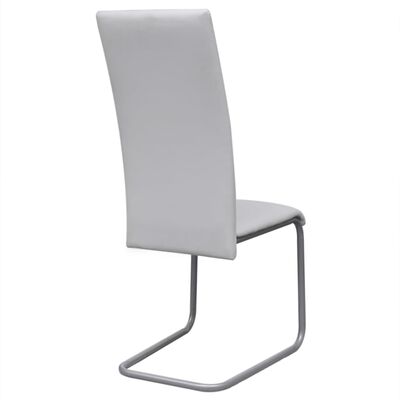 vidaXL Gembinės valgomojo kėdės, 2vnt., baltos, dirbtinė oda