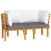vidaXL Dvivietė sodo sofa su pagalvėlėmis, akacijos medienos masyvas