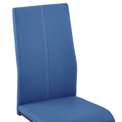vidaXL Gembinės valgomojo kėdės, 6 vnt., mėlynos, dirbtinė oda