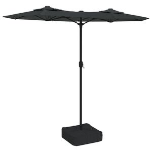 vidaXL Dvigubas sodo skėtis nuo saulės su LED, antracito, 316x145cm
