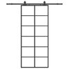 vidaXL Stumdomos durys su įrangos rinkiniu, juodas, 90x205 cm, ESG ir