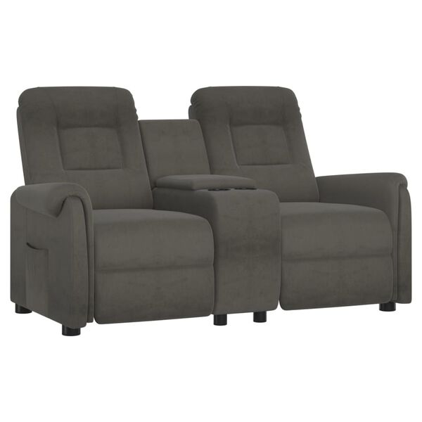 vidaXL Dvivietis atlošiamas masažinis krėslas, tamsiai pilkas