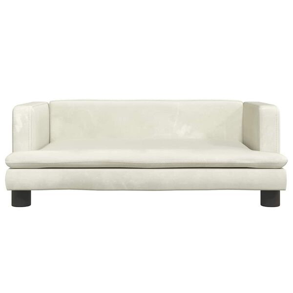 vidaXL Vaiki&scaron;ka sofa, kreminės spalvos, 80x45x30cm, aksomas