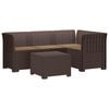 vidaXL 4 Vietų Sodo Sofa su Pagalvėlėmis Ratanų Imitacija PP Ruda