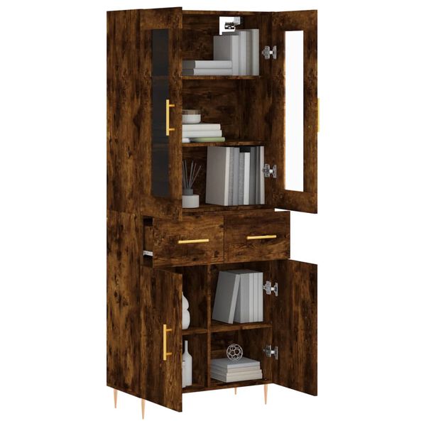 vidaXL Komoda, dūminio ąžuolo spalvos, 69,5x34x180cm, apdirbta mediena