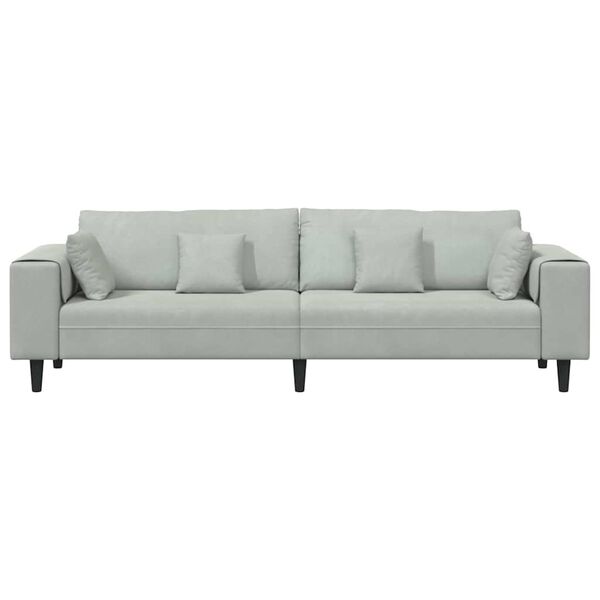 vidaXL Sofa su pagalve &Scaron;viesiai pilka 250 x 77 x 76 cm Aksomas