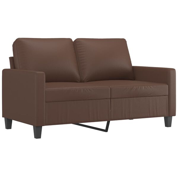 vidaXL Dvivietė sofa, rudos spalvos, 120cm, dirbtinė oda