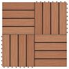 vidaXL Grindų plyt., 11vnt., gil. įsp., WPC, 30x30cm, 1m&sup2;, &scaron;v. rud.