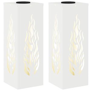 vidaXL Saulės LED &scaron;aligatvio &scaron;viesa 2 vnt. &Scaron;ilta balta 18 x 18 x 50 cm