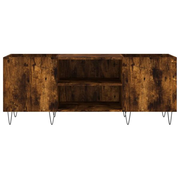 vidaXL Vinilinių plok&scaron;telių spintelė, dūminė, 121x38x48cm, mediena