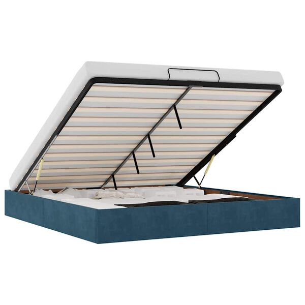 vidaXL Osmanų lovos rėmas be čiužinio Tamsiai mėlynas 180x200cm Velvet