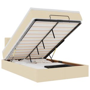 vidaXL Osmanų lova su čiužiniu ir LED, kreminės sp., 120x190cm audinys