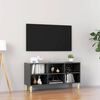 vidaXL TV spintelė su medinėmis kojelėmis, pilka, 103,5x30x50cm
