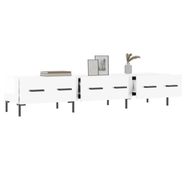 vidaXL Televizoriaus spintelė, balta, 150x36x30cm, mediena, blizgi