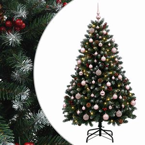 vidaXL Dirbtinė Kalėdų eglutė, žalia su žaisliuku 150 cm 150 LED