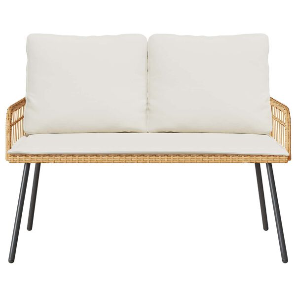 vidaXL Sodo valgomojo komplektas 2 pcs Natūrali poliratanas