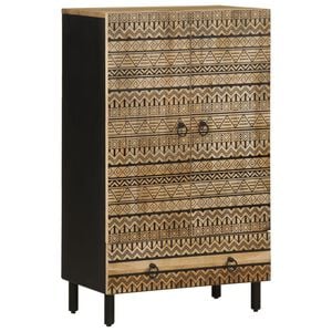 vidaXL Highboard 60x33,5x100 cm Masyvus Rough Wood Mango