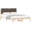 vidaXL Lovo rėmas su apmu&scaron;tu galvūgaliu Taupe 140 x 190 cm