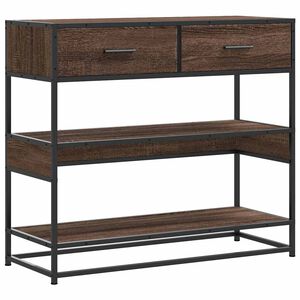 vidaXL Konsolinis staliukas, rudas ąžuolo, 90x35x80cm, mediena