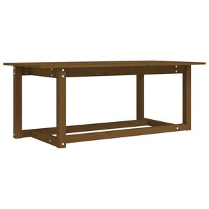 vidaXL Kavos staliukas, medaus rudas, 110x55x45cm, pu&scaron;ies masyvas