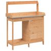 vidaXL Sodinimo stalas su spintele, rudas, 110,5x45x124,5cm, eglė