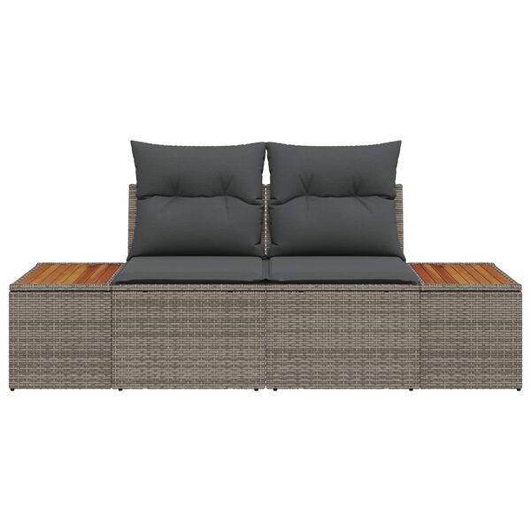 vidaXL Sodo sofa Pilka 184 x 62 x 85cm poliratanas