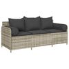 vidaXL Sodo sofa su pagalvėlėmis, 3 sėdimos vietos, &scaron;viesiai pilka, poliratanas