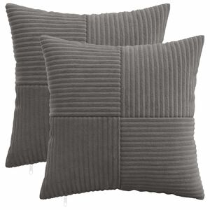 vidaXL Pagalvėlės užvalkalas 2 pcs ALMELO Tamsiai pilka 30 x 30 cm