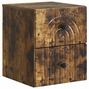 vidaXL Sieninis naktinis staliukas Dūminio ąžuolo 33 x 34,5 x 40 cm